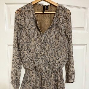 Brown taupe cream Mango dress size XS